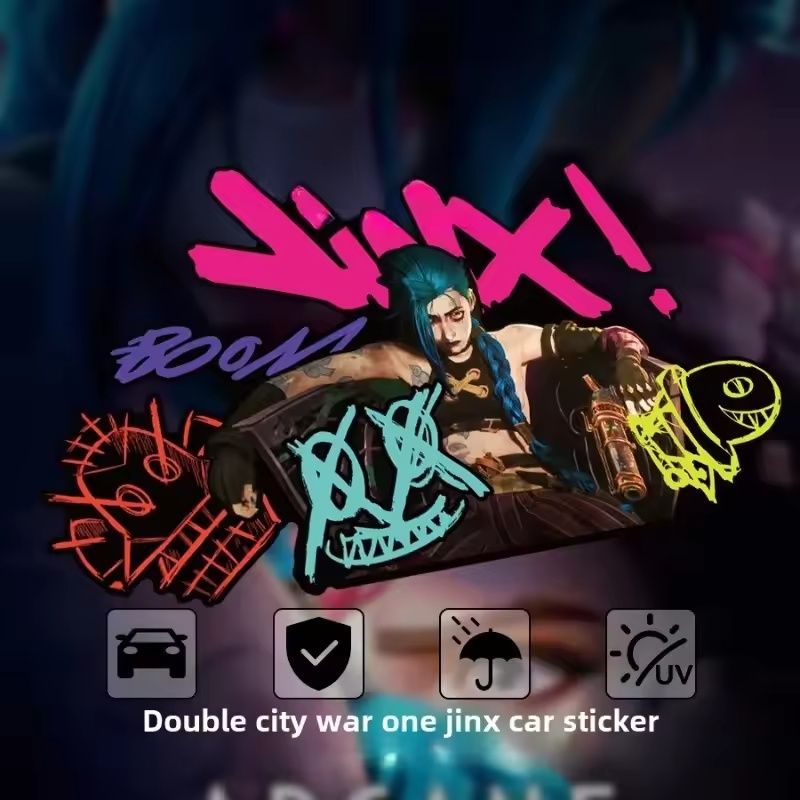 Car Accessories Window - Stiker Mobil Reflektif Grafiti Arcane Jinx