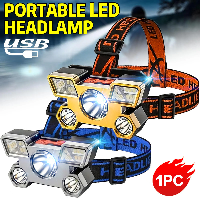 Led Headlight Bulbs - Senter LED 5 Lampu Dapat Diisi