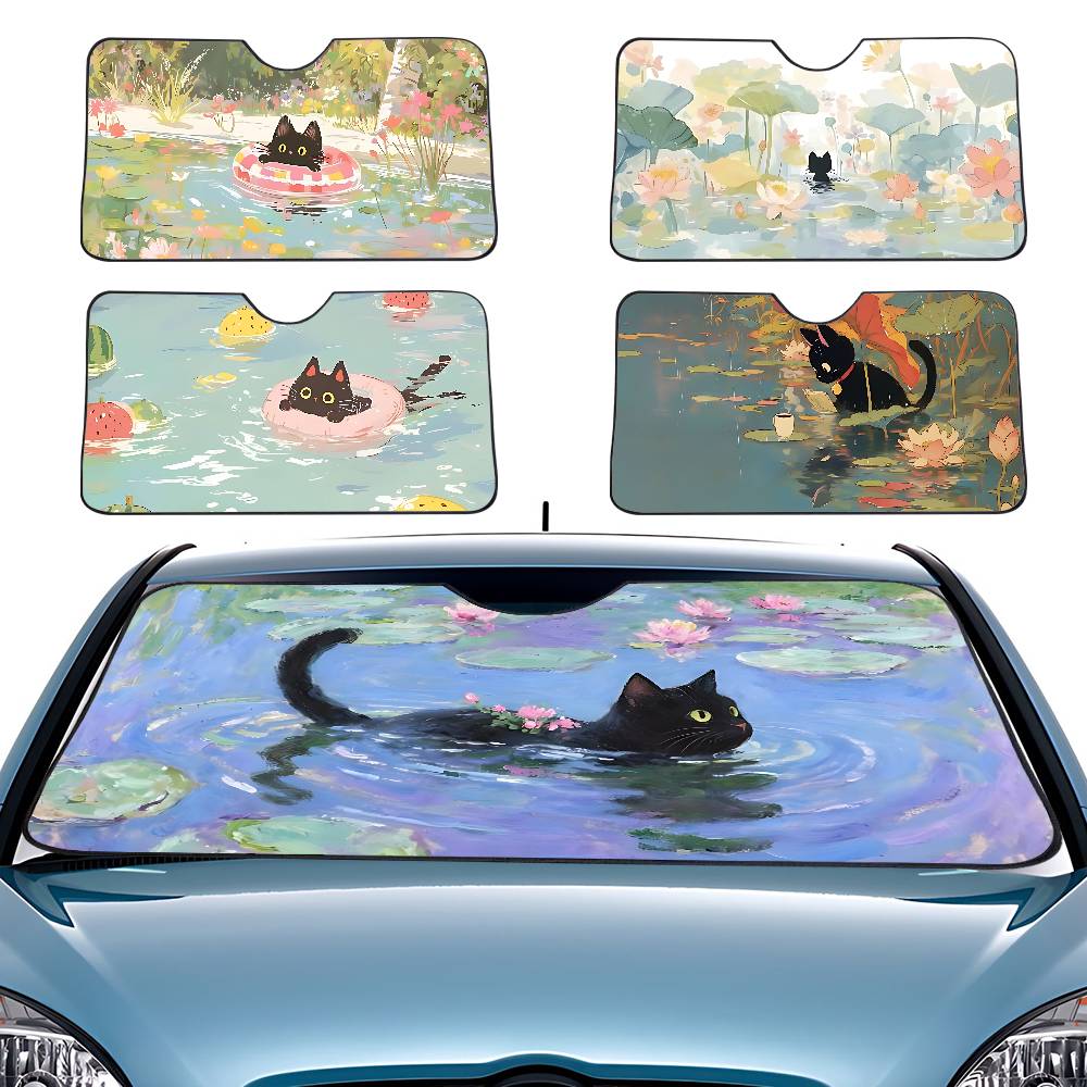 Car Accessories Window - Tirai Penahan Panas Mobil Motif Kucing