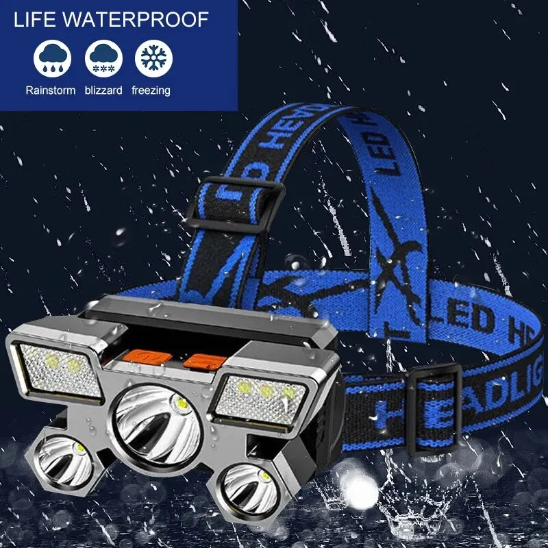 Senter LED 5 Lampu Dapat Diisi - Led Headlight Bulbs ulasan dan harga