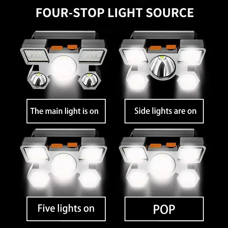 Senter LED 5 Lampu Dapat Diisi - Led Headlight Bulbs ulasan dan harga
